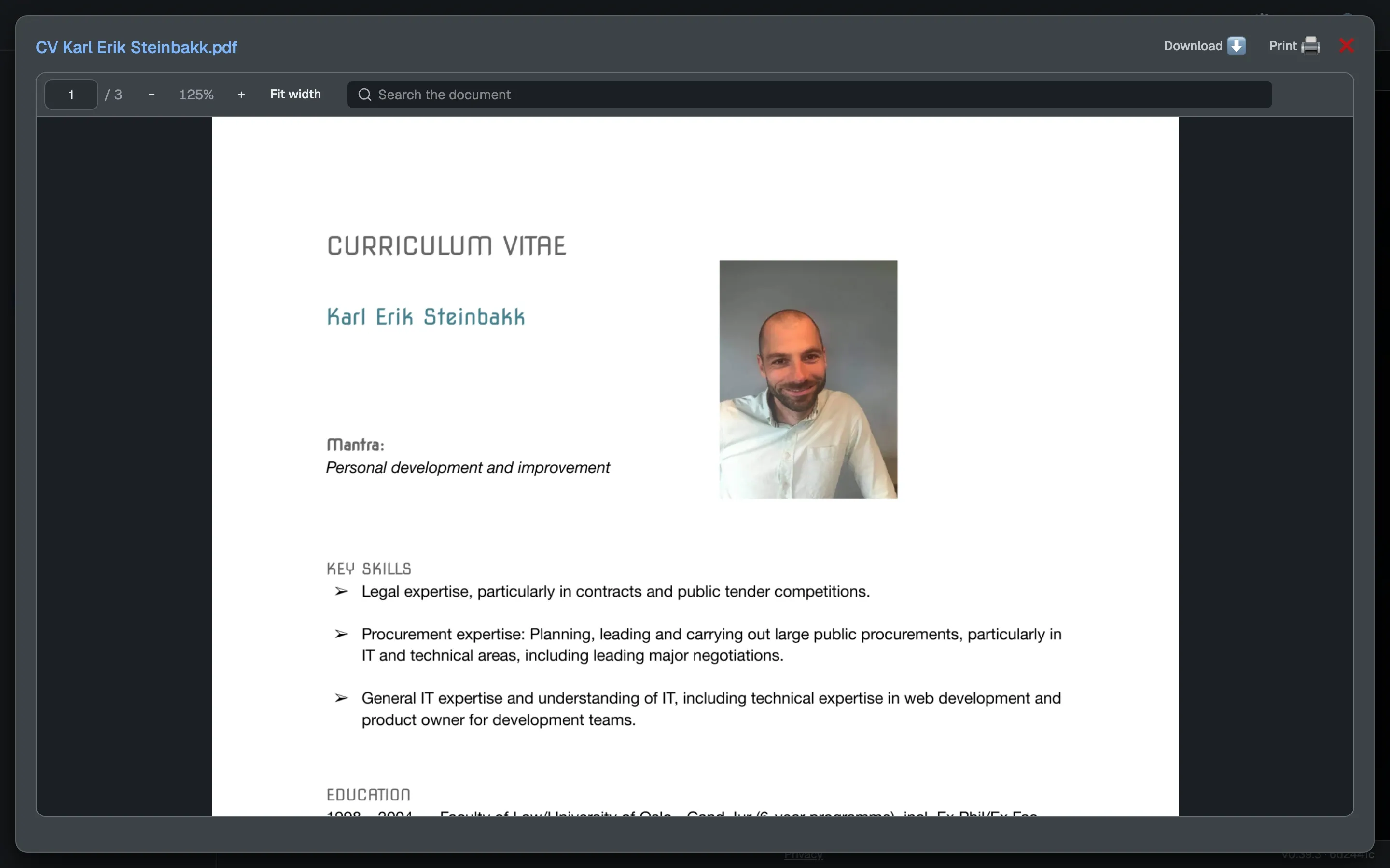 CV-visning